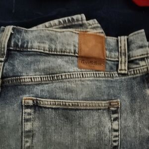 Goodfellow & Co Light Wash Skinny Jeans with Brown Patch